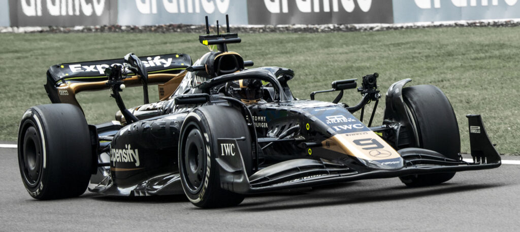 IWC logos on an APXGP filming car