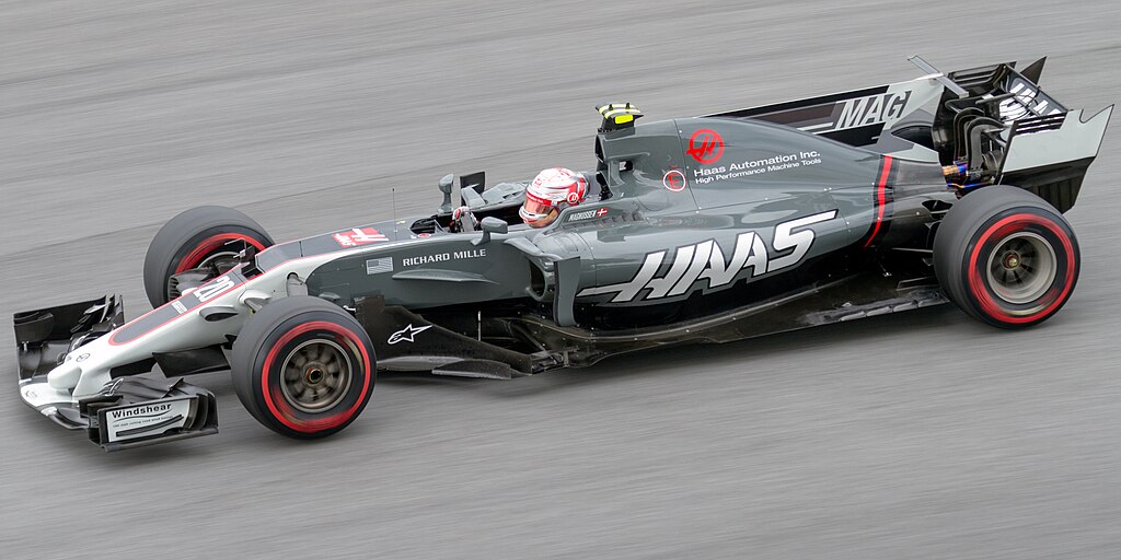 Kevin Magnussen testing the Richard Mille sponsored Haas VF-17
